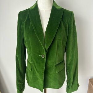 Talbots Women's Green Velvet Single-Button Blazer-10p